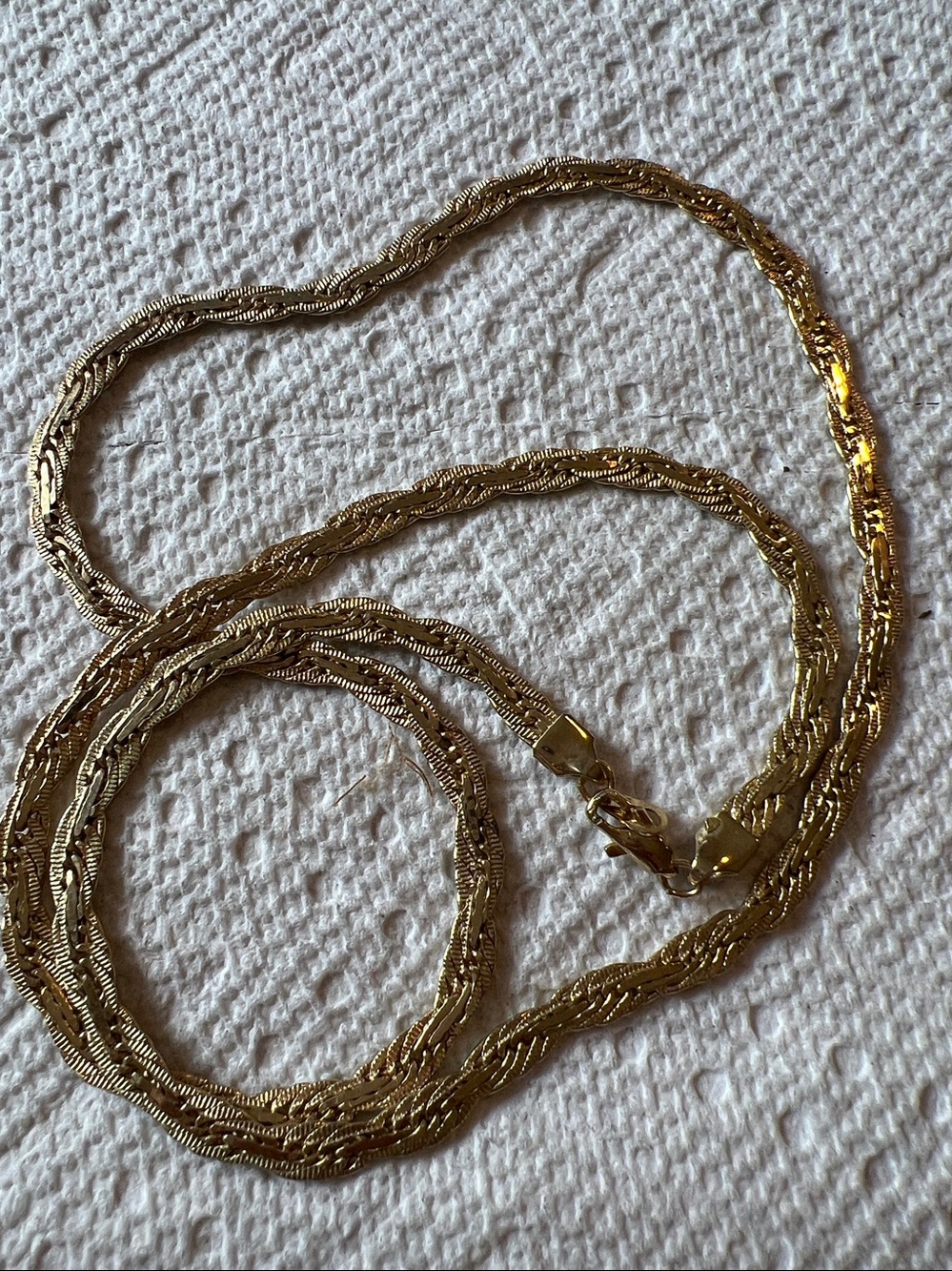 Vintage 14k Gold Plated 28” braided necklace